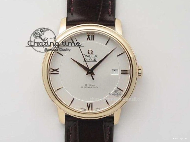 0124 Durable De Ville RG MKF 1:1 Best Edition Silver Dial Diamonds Markers on Brown Leather Strap MIYOTA 9015 V 8047